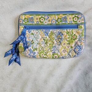 Vera Bradley Floral Quilted Pouch - Blue and Green
